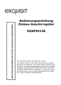 Bedienungsanleitung Exquisit EGSP9514E Geschirrspüler