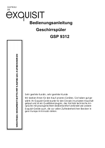 Bedienungsanleitung Exquisit GSP9312 Geschirrspüler
