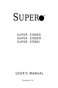 Manual Supermicro 370DEI Motherboard