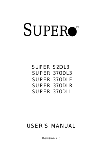 Manual Supermicro 370DLR Motherboard