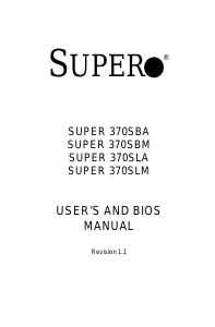 Manual Supermicro 370SBM Motherboard
