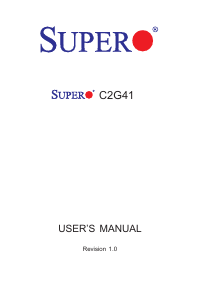 Manual Supermicro C2G41 Motherboard