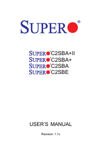 Manual Supermicro C2SBA+ Motherboard