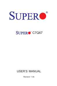 Manual Supermicro C7Q67 Motherboard