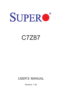 Manual Supermicro C7Z87 Motherboard