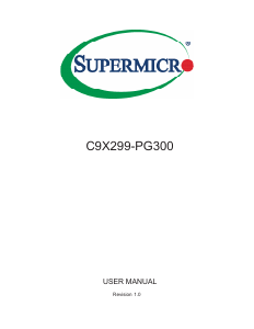 Manual Supermicro C9X299-PG300 Motherboard