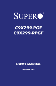 Manual Supermicro C9X299-PGF Motherboard