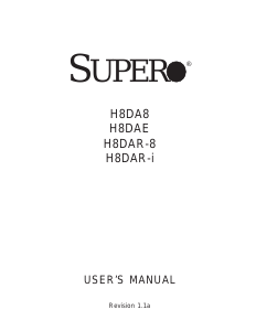 Manual Supermicro H8DAE Motherboard