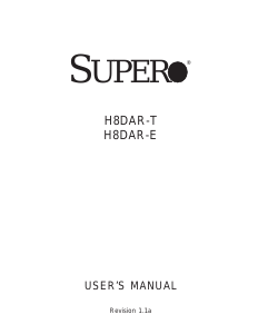 Manual Supermicro H8DAR-T Motherboard