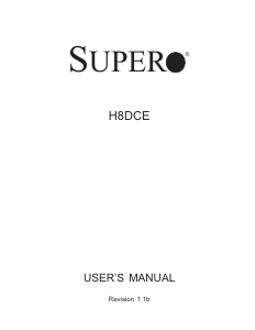 Manual Supermicro H8DCE Motherboard