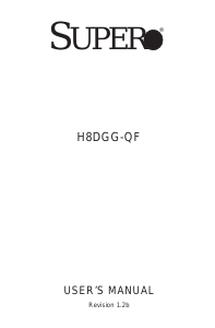 Manual Supermicro H8DGG-QF Motherboard