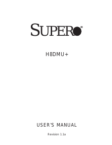 Manual Supermicro H8DMU+ Motherboard