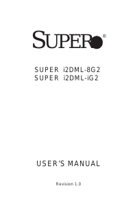 Manual Supermicro i2DML-iG2 Motherboard