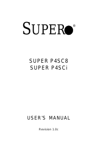 Manual Supermicro P4SC8 Motherboard