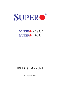 Manual Supermicro P4SCA Motherboard
