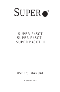 Manual Supermicro P4SCT+ Motherboard