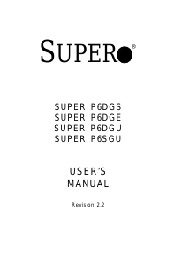 Manual Supermicro P6SGU Motherboard