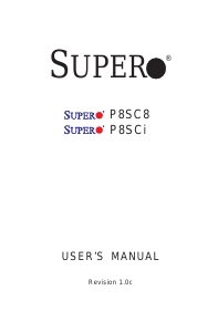 Manual Supermicro P8SC8 Motherboard