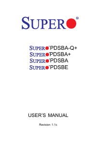 Manual Supermicro PDSBA+ Motherboard