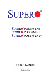 Manual Supermicro PDSBM-LN2 Motherboard