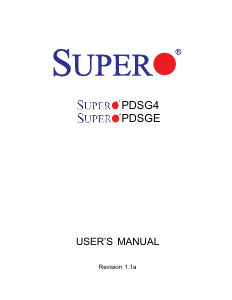Manual Supermicro PDSG4 Motherboard