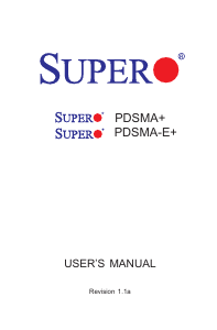Manual Supermicro PDSMA+ Motherboard