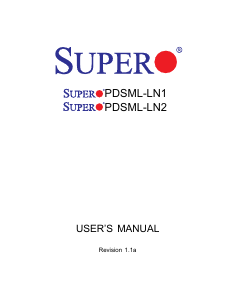 Manual Supermicro PDSML-LN1 Motherboard