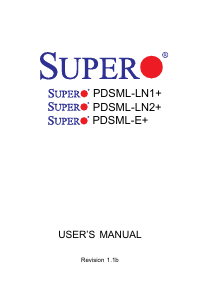 Manual Supermicro PDSML-LN2+ Motherboard