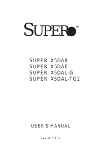 Manual Supermicro X5DAL-TG2 Motherboard