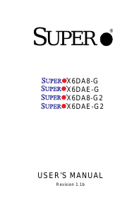 Manual Supermicro X6DAE-G Motherboard