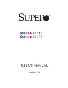 Manual Supermicro X7DAE Motherboard