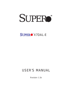 Manual Supermicro X7DAL-E Motherboard