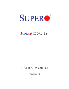 Manual Supermicro X7DAL-E+ Motherboard