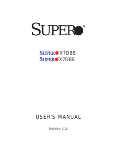 Manual Supermicro X7DBE Motherboard