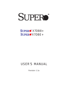 Manual Supermicro X7DBE+ Motherboard