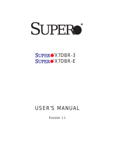 Manual Supermicro X7DBR-E Motherboard