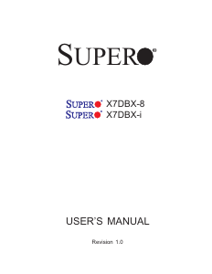 Manual Supermicro X7DBX-i Motherboard