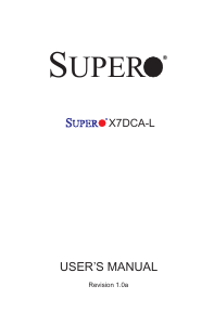 Manual Supermicro X7DCA-L Motherboard
