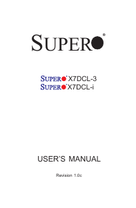 Manual Supermicro X7DCL-3 Motherboard