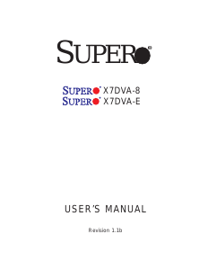 Manual Supermicro X7DVA-8 Motherboard
