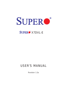 Manual Supermicro X7DVL-E Motherboard
