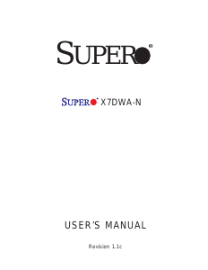 Manual Supermicro X7DWA-N Motherboard