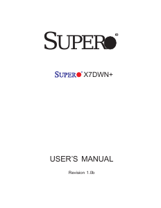 Manual Supermicro X7DWN+ Motherboard