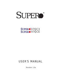 Manual Supermicro X7QCE Motherboard