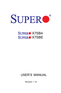 Manual Supermicro X7SB4 Motherboard