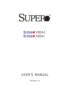 Manual Supermicro X8DA3 Motherboard