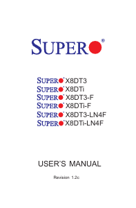 Manual Supermicro X8DT3 Motherboard