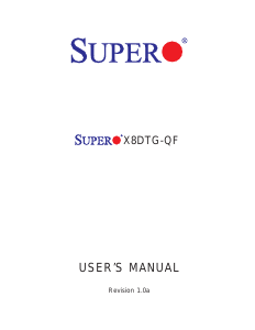 Manual Supermicro X8DTG-QF Motherboard