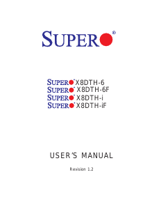 Manual Supermicro X8DTH-iF Motherboard