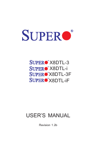Manual Supermicro X8DTL-3F Motherboard
